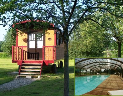 Les Roulottes de la Risle : cosy, piscine et jacuzzi